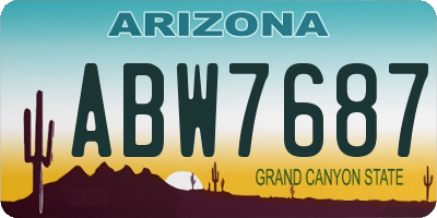 AZ license plate ABW7687