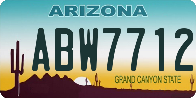 AZ license plate ABW7712