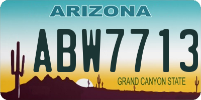 AZ license plate ABW7713