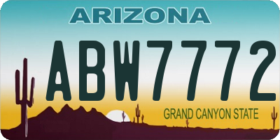 AZ license plate ABW7772