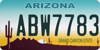 AZ license plate ABW7783