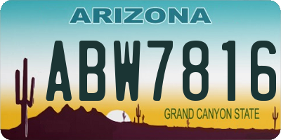 AZ license plate ABW7816