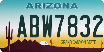 AZ license plate ABW7832