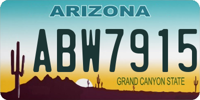 AZ license plate ABW7915