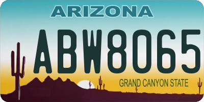 AZ license plate ABW8065