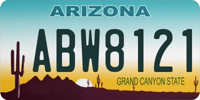 AZ license plate ABW8121