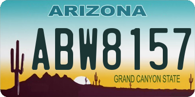 AZ license plate ABW8157