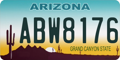 AZ license plate ABW8176