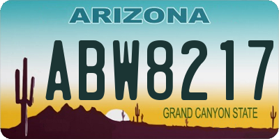 AZ license plate ABW8217