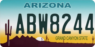 AZ license plate ABW8244