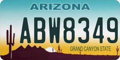 AZ license plate ABW8349
