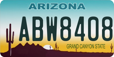 AZ license plate ABW8408
