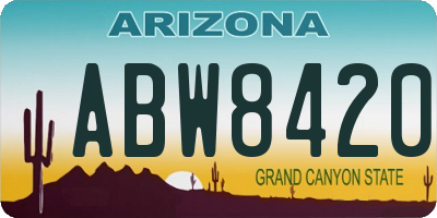 AZ license plate ABW8420