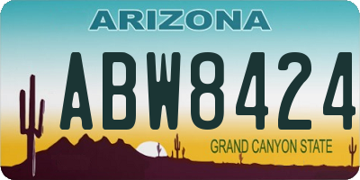 AZ license plate ABW8424