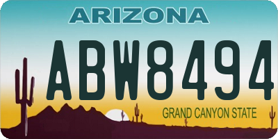 AZ license plate ABW8494