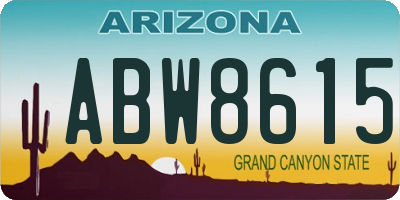 AZ license plate ABW8615