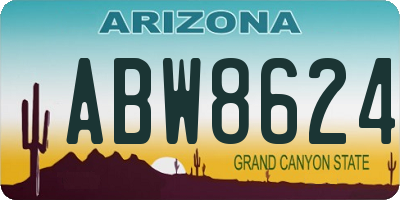 AZ license plate ABW8624