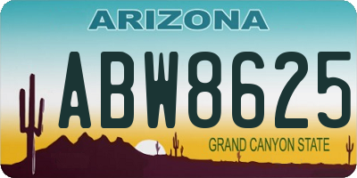 AZ license plate ABW8625
