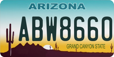 AZ license plate ABW8660
