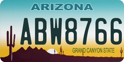 AZ license plate ABW8766