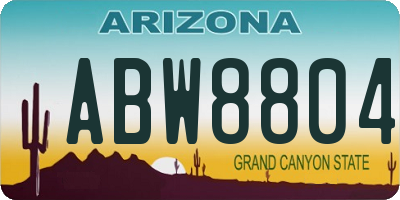 AZ license plate ABW8804