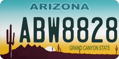 AZ license plate ABW8828