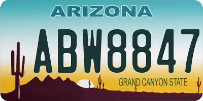 AZ license plate ABW8847