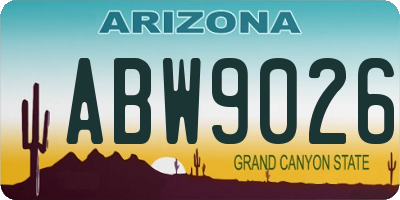 AZ license plate ABW9026