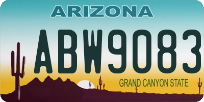 AZ license plate ABW9083