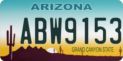 AZ license plate ABW9153