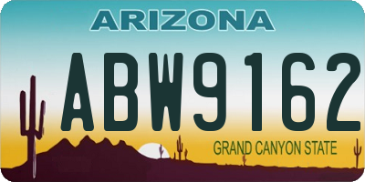 AZ license plate ABW9162