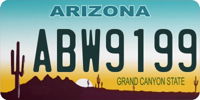 AZ license plate ABW9199