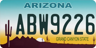 AZ license plate ABW9226