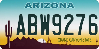AZ license plate ABW9276