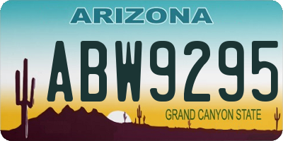 AZ license plate ABW9295