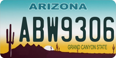 AZ license plate ABW9306