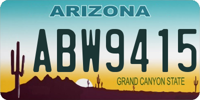 AZ license plate ABW9415