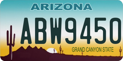 AZ license plate ABW9450