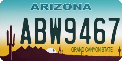 AZ license plate ABW9467