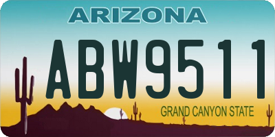 AZ license plate ABW9511