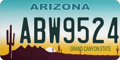 AZ license plate ABW9524