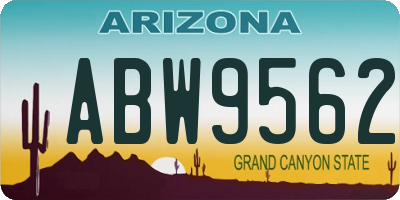 AZ license plate ABW9562