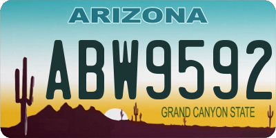 AZ license plate ABW9592