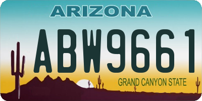 AZ license plate ABW9661