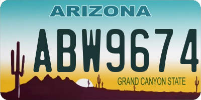 AZ license plate ABW9674
