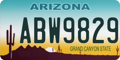 AZ license plate ABW9829