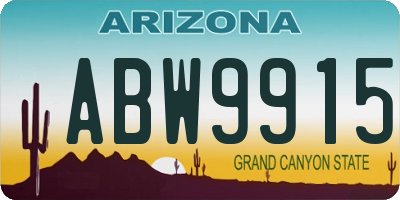 AZ license plate ABW9915