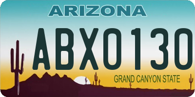 AZ license plate ABX0130
