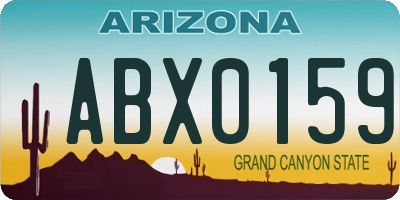 AZ license plate ABX0159