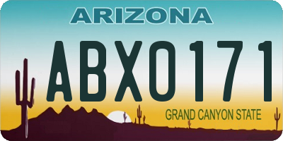 AZ license plate ABX0171